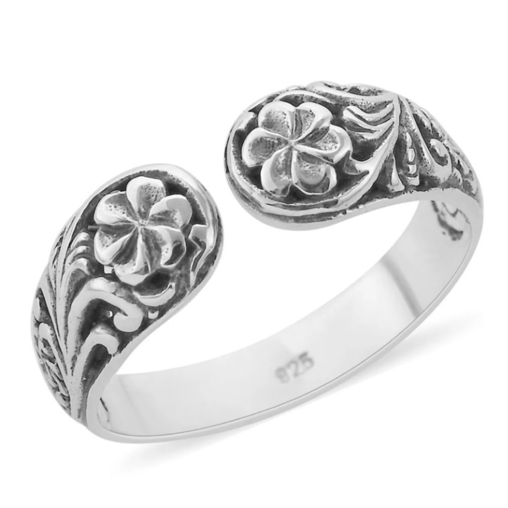 NWT Balinese Sterling Silver Floral Open Band Ring!